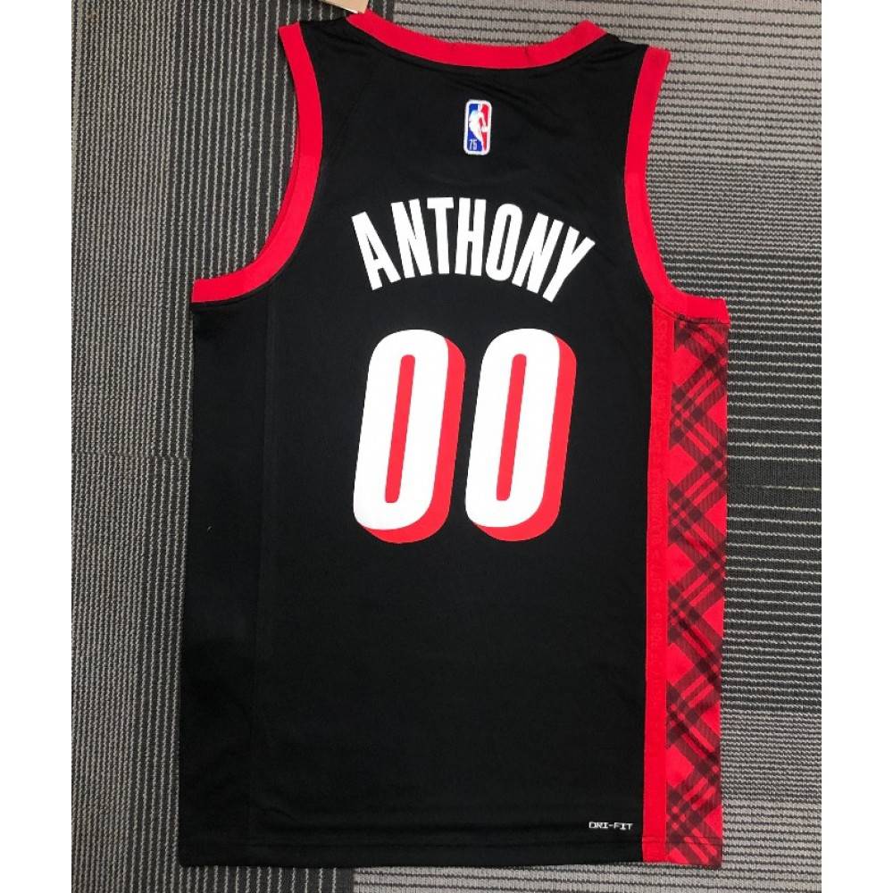 Men's Portland Trail Blazers Carmelo Anthony #00 Black 2021/22 Swingman NBA Jersey-City Edition-Pro Kit Vault | Brand New 26/27 Sports Jerseys